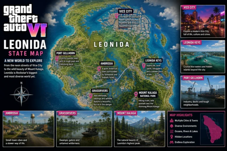 GTA 6 Map: Everything We Know About Leonida and Its Locations